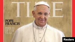 ShBA - Ballina e revistës prestigjioze "Time" pasqyron personalitetin e vitit 2013, Papa Françeskun, 11 dhjetor, 2013