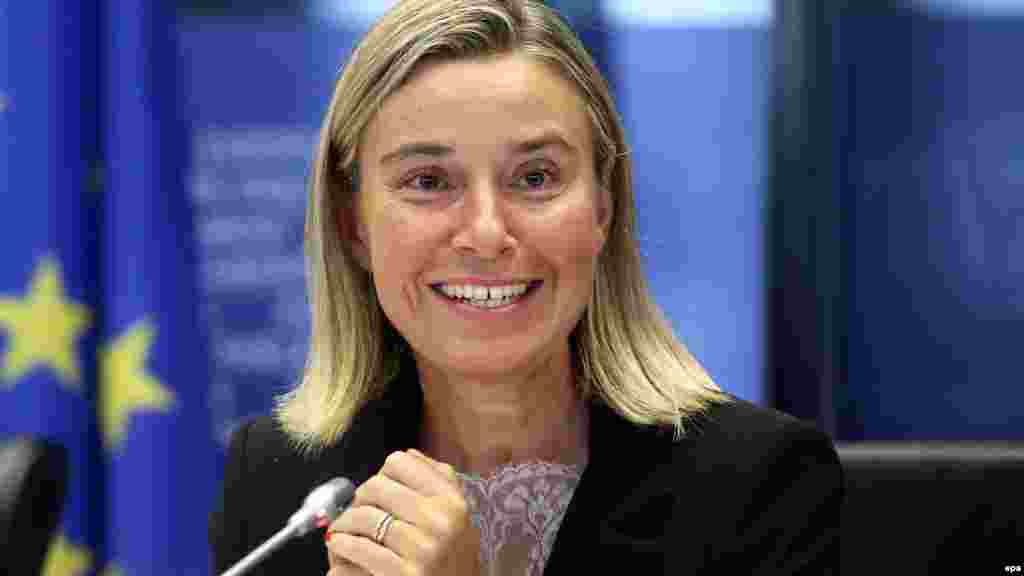 Federica Mogherini, Italija, potpredsjednica zadužena za vanjsku politiku EU: Ona je optužena da je previše naklonjena Moskvi i raspravljalo se i o njenom iskustvu u oblasti vanjske politike, s obzirom da je tek u februaru postala ministrica vanjskih poslova Italije. Ipak, Mogherini je izabrana kao nasljednica Catherine Ashton i predstavnica EU za vanjsku politiku. &nbsp;