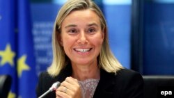 Federica Mogherini gjatë paraqitjes së saj në Parlamentin Evropian