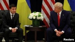 Владимир Зеленский и Дональд Трамп на встрече в Нью-Йорке, 25 сентября 2019 г.