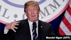 U.S. President Donald Trump speaks at the Republican National Committee winter meeting at the Trump International Hotel in Washington, D.C., on February 1.