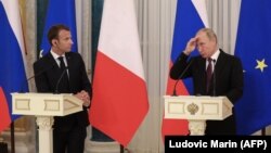 Ռուսաստանի և Ֆրանսիայի նախագահներ Վլադիմիր Պուտին և Էմանյուել Մակրոն, արխիվ