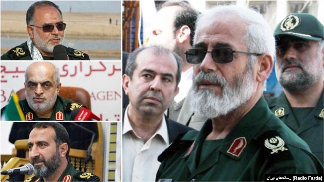 The commander of IRGC’s regional HQ in the North of Iran “Ghadir”, Ali Shalikar and his provincial deputies Mohammad Abdollahpour (Gilan), Ali Malek Shahkoui (Golestan), and Mohammad Hossein Babaei (Mazandaran).