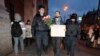 Police detain a supporter of Russian opposition leader Aleksei Navalny during a rally for a boycott of the March 18 presidential election in St. Petersburg on January 28. (Reuters/Anton Vaganov)