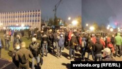 Greva de protest a început la combinatul Hrodna Azoth, Balarus, 26 octombrie 2020.