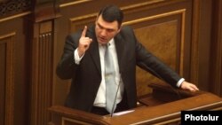 Armenia - Newly appointed Prosecutor-General Gevorg Kostanian addresses parliament, Yerevan, 1Oct2013.