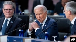 Presidenti amerikan, Joe Biden, gjatë adresimit hyrës në samitin e NATO-s. Uashington, 10 korrik 2024. 