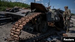Знищений український танк поблизу Роботиного, фото ілюстративне