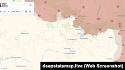 Фронт довкола Слов'янська та Краматорська станом на 31 липня 2022 року на мапі проєкту DeepState