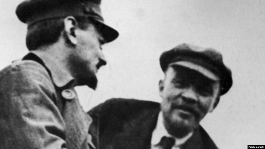 The dead communist revolutionaries Lev Trotsky (left) and Vladimir Lenin reportedly showed up at seances in Bila Tserkva in the 194os, landing a group of occultists in trouble with the Soviet authorities. 