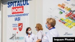 Spitalul mobil din localitatea Letcani, judetul Iasi, a fost prezentat , luni , 7 septembrie 2020