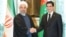 Eýranyň prezidenti Hassan Rohani we Türkmenistanyň prezidenti Gurbanguly Berdimuhamedow