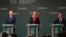 Kryeministri i Irlandës, Michael Martin (majtas) dhe ministra të tjerë të qeverisë flasin gjatë një konference për shtyp për nisjen e programit të presidencës irlandeze të BE-së në Dublin, më 10 qershor.