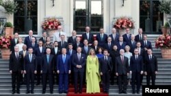 ნატოს წევრი სახელმწიფოების ლიდერები ჰააგაში, ნატოს სამიტზე. 2024 წლის 24 ივნისი