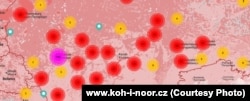 Карта російських магазинів Koh-i-noor. Скриншот із сайту компанії