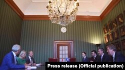 Kryetari i Kuvendit të Kosovës, Kadri Veseli, gjatë vizitës së tij në Holandë.
