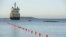 A ship lays the now-damaged telecommunications cable off the shore of Helsinki in October 2015.