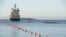 A ship lays the now-damaged telecommunications cable off the shore of Helsinki in October 2015.