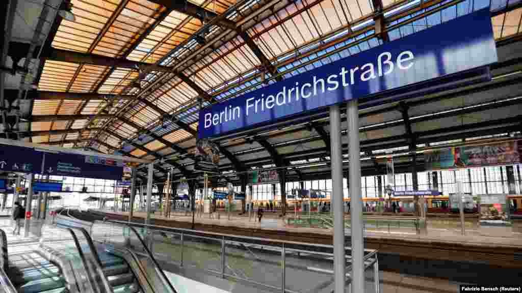 Germany - The empty public transport station "Bahnhof Friedrichstrasse" is seen as the spread of the coronavirus disease (COVID-19) continues, in Berlin, Germany, 23Mar2020