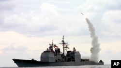 Ракета Tomahawk Land Attack Missile (TLAM) запускається з керованого ракетного крейсера USS Cape St. George. Архівне фото