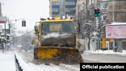 Чистење на улиците на град Скопје од снег,14.02.2021
