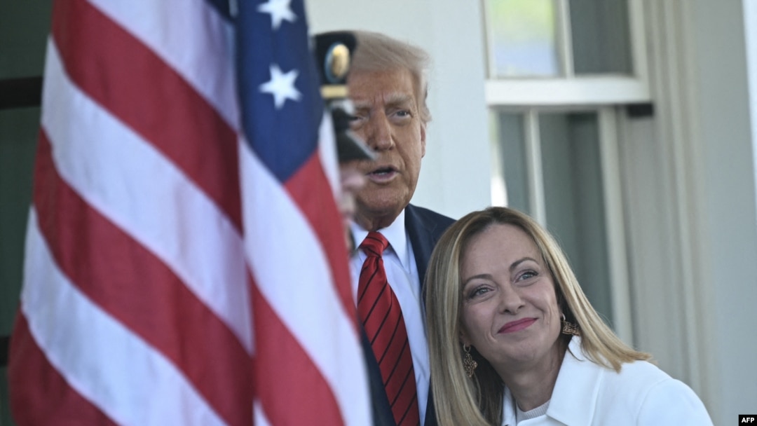 Președintele american Donald Trump a primit-o joi la Casa Albă pe Giorgia Meloni, prim-ministrul Italiei - 17 aprilie 2025
