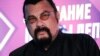 U.S. actor Steven Seagal at a meeting of the A Just Russia-Patriots For Truth bloc in Moscow on May 29.