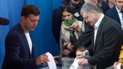 Poroshenko And Zelenskiy Cast Ballots In Presidential Runoff Vote