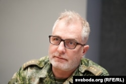 Палкоўнік Мэрлейн Гэйліхэрс з Падразьдзелу інтэграцыі сілаў NATO ў Літве ў часе інтэрвію Радыё Свабода. Вільня, 23 сакавіка 2026