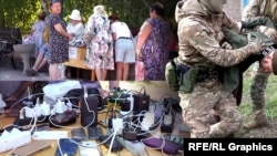 Колаж. Бердянці заряджають телефони і павербанки в громадських місцях. Російські силовики затримують містянина