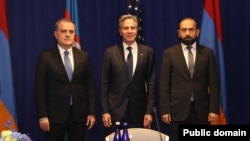 U.S. - U.S. Secretary of State Antony Blinken meets with the Armenian and Azerbaijani foreign ministers, New York, September 26, 2024.