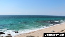 The Kazakh coast of the Caspian Sea