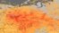 Hartă NASA indicînd concentrarea de monoxid de carbon deasupra vestului Rusiei