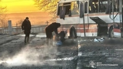 Автобус, атакованный дронами в Днепропетровской области