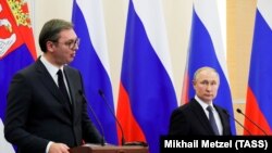 Predsednici Srbije i Rusije, Aleksandar Vučić i Vladimir Putin, tokom susreta u Sočiju 2019. 