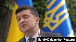 Володимир Зеленський під час своєї пресконференції, у травні 2020 року