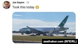 "FlightRadar 24 Flight Spotters" Facebook toparynda çap edilen suratyň ýanynda "şu gün düşürdim" diýilýär.