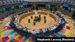 Лидеры стран Евросоюза на саммите ЕС в Брюсселе, 28 июля 2018 года. 