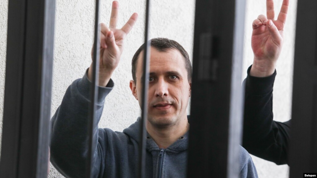 Павал Севярынец падчас суду ў Магілёве, травень 2021 году