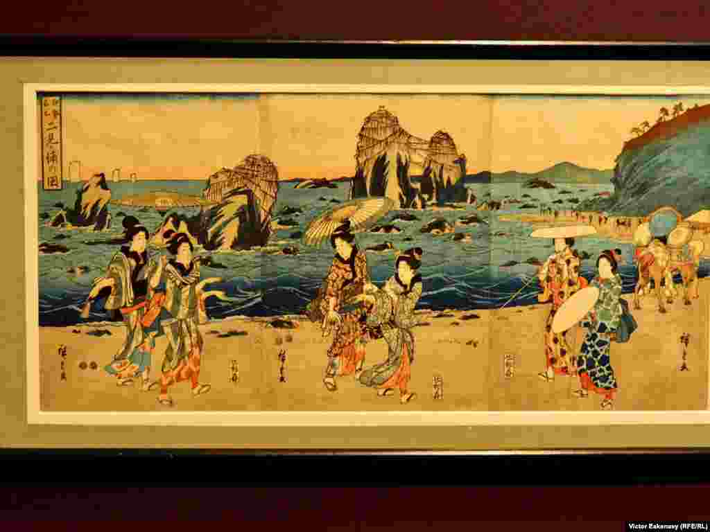 Utagawa Hiroshige, Vedere a golfului Futami, un loc celebru din provincia Ise (din coll. Claude Monet).