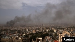 ისრაელის ავიადარტყმით გამოწვეული კვამლი ლიბანის დედაქალაქ ბეირუთის სამხრეთში(საილუსტრაციო ფოტო) 