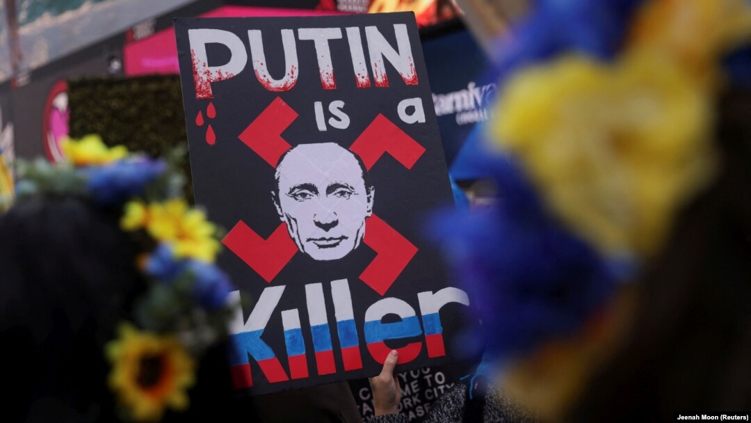 După invazia neprovocată a Ucrainei, în mai multe orașe ale lumii au avut loc proteste împotriva regimului lui Vladimir Putin.