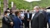 Armenia - President Armen Sarkissian talks to residents of Davit Bek village during a visit to Syunik province, April 20, 2021.