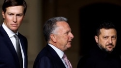 Jared Kushner, Steve Witkoff, and Ukrainian President Volodymyr Zelenskyy in Kyiv on September 6.