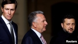 Jared Kushner, Steve Witkoff, and Ukrainian President Volodymyr Zelenskyy in Kyiv on September 6.