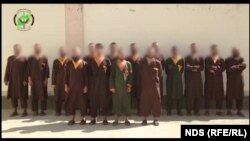 شبکه ۱۵ نفره طالبان که از سوی نیروهای ریاست امنیت ملی افغانستان در کابل دستگیر شد.