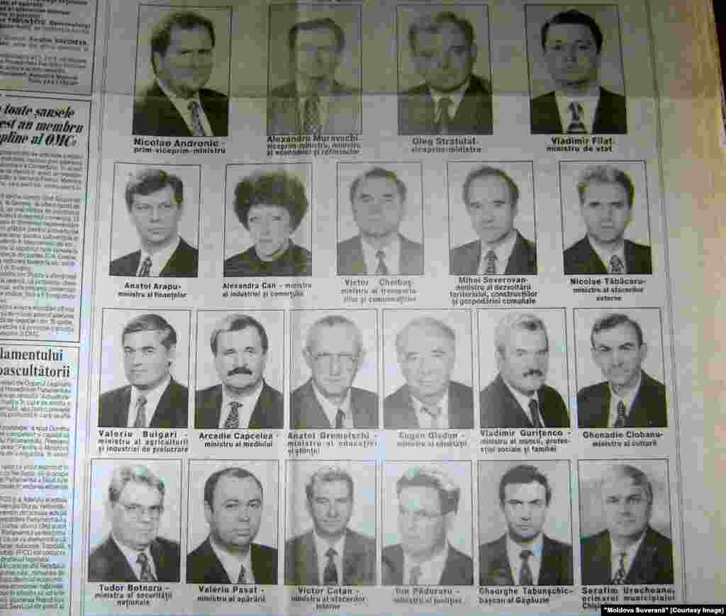 &quot;Moldova Suverană&quot;, 16 martie 1999, Guvernul Sturza