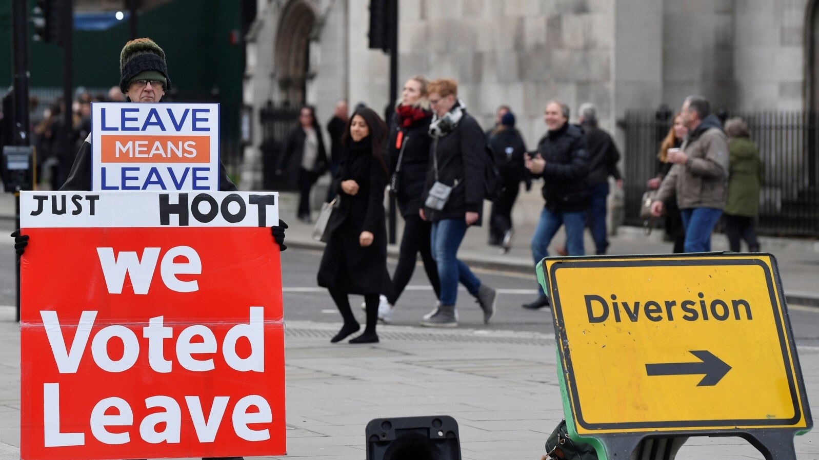Un protest pro-Brexit care a avut loc recent la Londra 