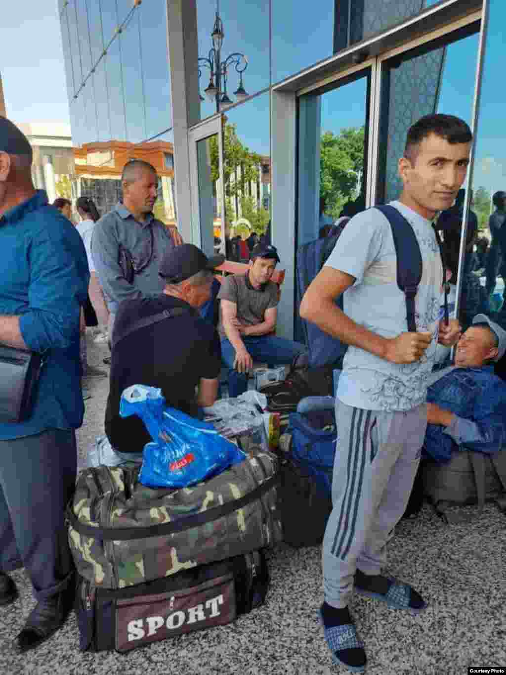 Passenger wait for fly to Russia in Dushanbe international airport