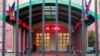 A view of the entrance to the building of the Anglo-American School of Moscow 